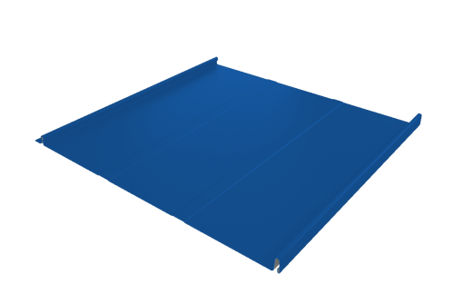 Фальц двойной стоячий Line Grand Line 0,45 PE с пленкой на замках RAL 5005 сигнальный синий