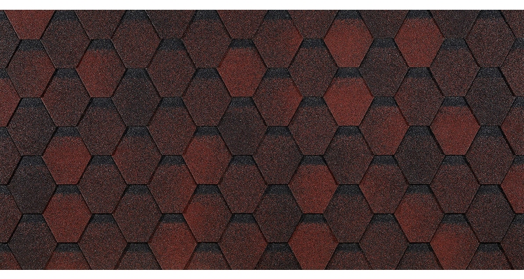 Гибкая черепица Docke Eurasia Шестигранник, Красный
