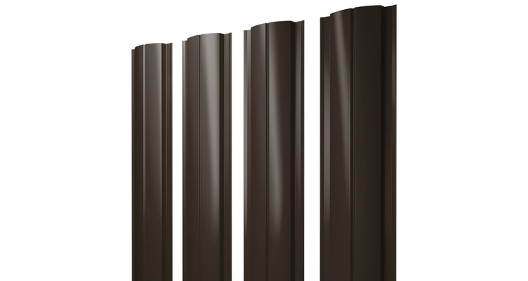 Штакетник Полукруглый Slim 0,5 Satin Мatt RR 32 темно-коричневый