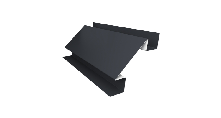 Планка угла внутреннего сложного Экобрус Grand Line 0,45 PE с пленкой RAL 7024 мокрый асфальт (2м)