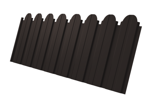 Профнастил С10B фигурный 0,45 PE-Double RR 32 темно-коричневый