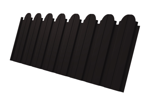 Профнастил С10B фигурный 0,5 Satin RAL 9005 черный