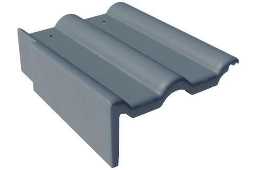 Боковая цементно-песчаная черепица Braas Франкфуртская левая, графит