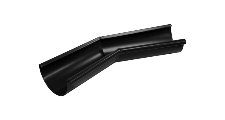 Угол желоба внутренний 135 гр 125 мм PU Мatt RAL 9005 черный