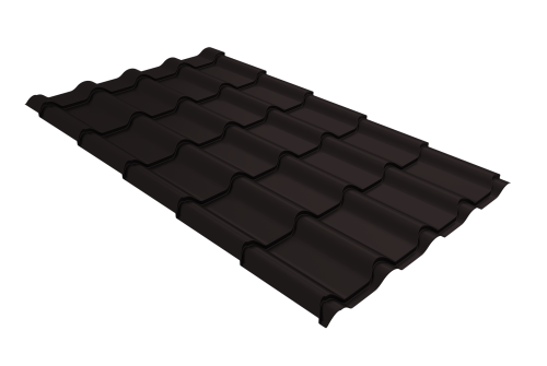 Металлочерепица камея Grand Line 0,5 Satin RAL 9005 черный