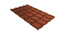 Металлочерепица камея Grand Line 0,45 Drap TX RAL 8004 терракота