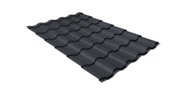 Металлочерепица кредо Grand Line 0,45 Drap ST RAL 7024 мокрый асфальт