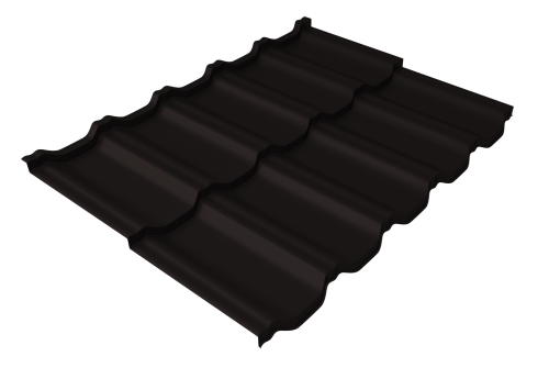 Металлочерепица модульная квинта uno GL 0,45 PE RAL 9005 черный