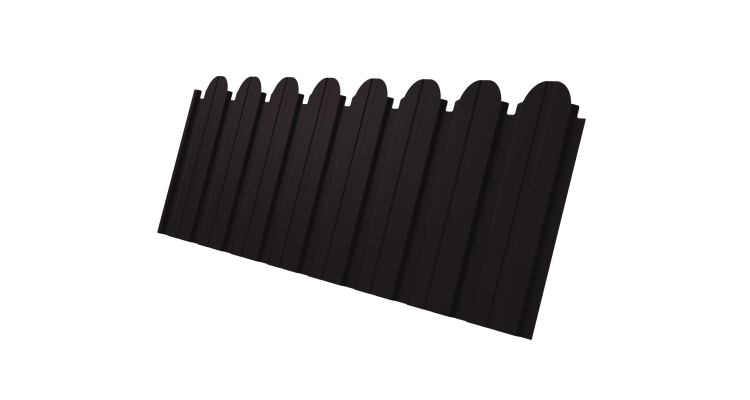 Профнастил С10В фигурный Grand Line 0.5 GreenCoat Pural BT, matt с пленкой RR 33 черный