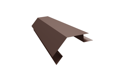 Планка угла внешнего сложного 135 градусов Блок-хаус new 0,45 Drap TwinColor RAL 8017 шоколад (2м)