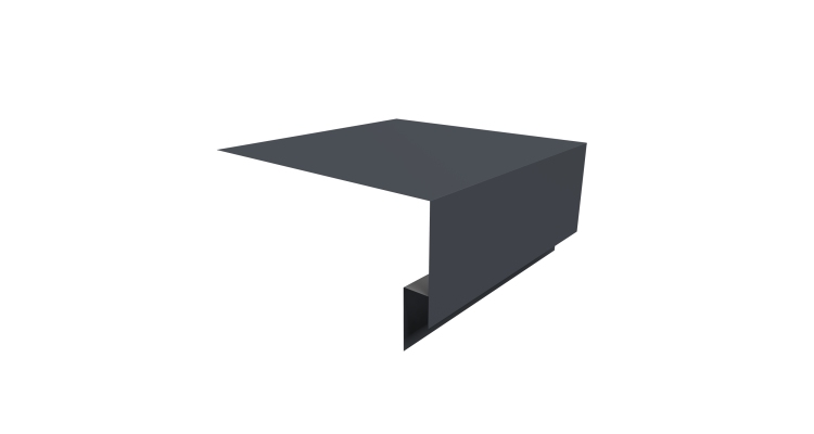 Планка околооконная сложная Блок-хаус new 250х75х27 0,5 Satin Matt RAL 7024 мокрый асфальт (3м)