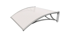 Козырек Krovent из поликарбоната 1500х930х280 молочный (серебристый кронштейн)