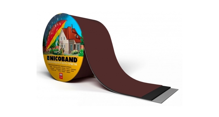 Лента герметизирующая Технониколь Nicoband самоклеящаяся 10мх7.5см, коричневая