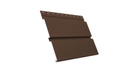 Софит металлический Квадро Брус с перфорацией 0,5 Satin Matt TX с пленкой RAL 8017 шоколад