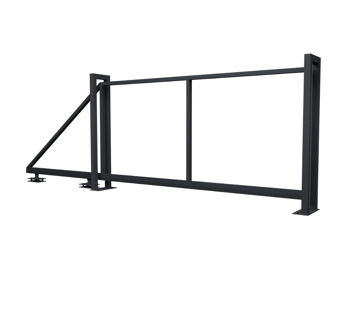 Ворота откатные Жалюзи Texas 2.0х4.5 RAL 7024 без заполнения (ламель 125 мм)