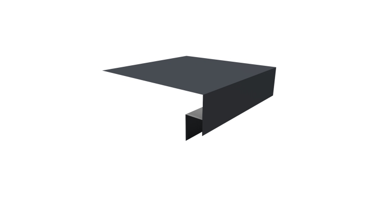 Планка околооконная сложная Экобрус Grand Line 200х50х25 0,45 PE с пленкой RAL 7024 мокрый асфальт (3м)