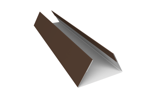 Планка стыковочная составная нижняя 0,5 Satin с пленкой RAL 8017 шоколад (2м)