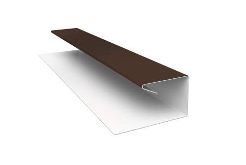 Планка П-образная завершающая сложная (КД) 0,45 PE с пленкой RAL 8017 шоколад (2м)