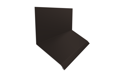 Планка примыкание верхнее к стене фальц Grand Line 150х130х20 0,5 Drap TX RR 32 темно-коричневый (2м)