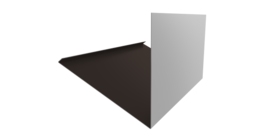 Планка примыкание верхнее к трубе фальц Grand Line 0,5 Satin с пленкой RR 32 темно-коричневый (3м)