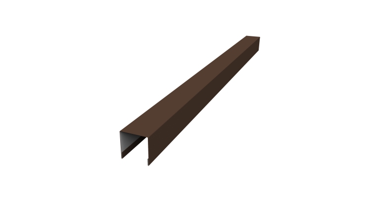 Планка вертикальная лицевая для забора жалюзи Palermo 0,5 Satin RAL 8017 шоколад (1,8м)