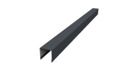 Планка вертикальная лицевая для забора жалюзи Palermo 0,5 Satin RAL 7024 мокрый асфальт (3м)