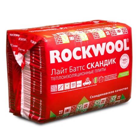 Утеплитель RockWool Лайт Баттс Скандик (0.288 м3/уп) 800х600х100 мм
