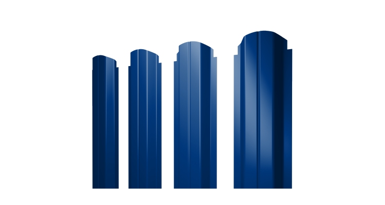 Штакетник П-образный А фигурный 0,45 PE RAL 5002 ультрамариново-синий 